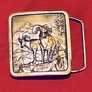 Vintage 70s Aries ram brass belt buckle